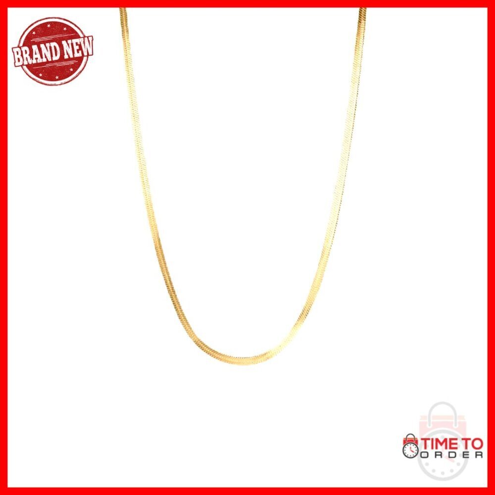 16 Inch Chunky Herringbone Choker Necklace, Stainless Steel, Tarnish Free